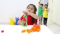 Annie and Suri Pretend Play Chocolate and Soda Challenge - Kids Eat Healthy Food