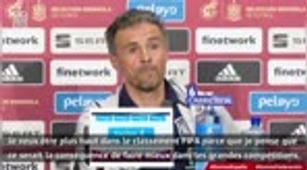 Espagne - Luis Enrique : "Etre plus haut dans le classement FIFA"