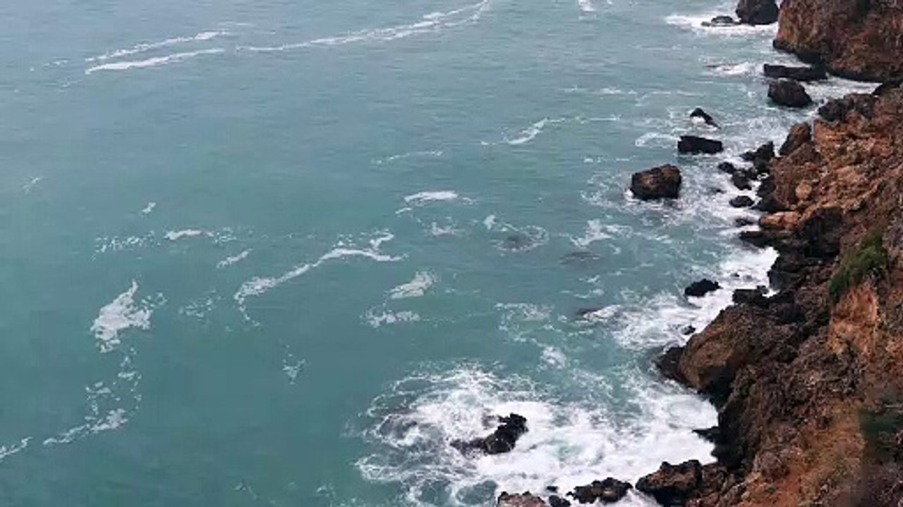 Rocks Shore Beach natural beautiful royalty Free Stock no copyright video Free for commercial use dron dron aerial view (4)