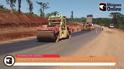 Comenzó el asfaltado del último tramo para terminar la Ruta Nacional 14
