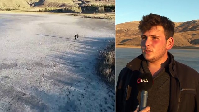 Suların Çekilmesiyle Beyaza Bürünen Kellah Gölü'nde Kartpostallık Manzara