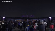 پرواز نورانی پهپادها در سئول با هدف افزایش روحیه مردم در برابر کرونا