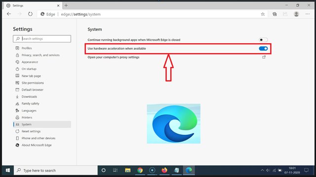How to Enable 'Use hardware acceleration when available' on Microsoft Edge Browser on Windows 10?