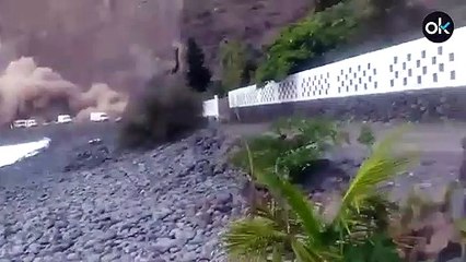 Un gran desprendimiento en un acantilado en La Gomera activa la búsqueda de posibles víctimas