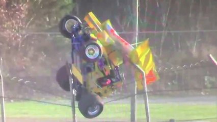 Sprint Cars Baps MotorSpeedway 2020 Unkown Crazy Crash in Fence