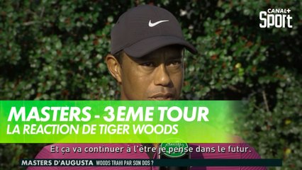 La réaction de Tiger Woods à l'issue du 3ème tour - Masters