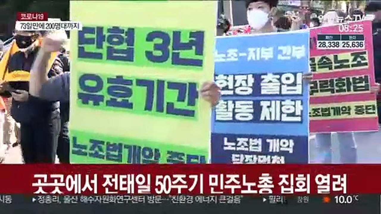 도심 곳곳 '99명' 집회…일부 경찰과 마찰