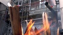 Ardahan eksi 5’i gördü, inşaat işçileri ısınmak için ateş yaktı