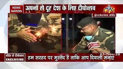 मोमबत्ती और पटाखों के साथ सरहद पर दिवाली