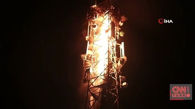 Baz istasyonu alev alev yandı | Video