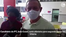Candidato do PT, João Coser, está otimista para segundo turno em Vitória