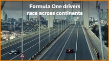 Formula One drivers race across continents