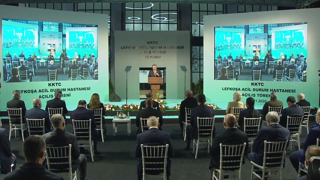 Sağlık Bakanı Koca, Lefkoşa Acil Durum Hastanesi’nin açılış töreninde konuştu