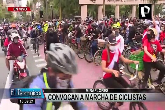 Miraflores: ciclistas se unen a protestas contra gobierno de Manuel Merino