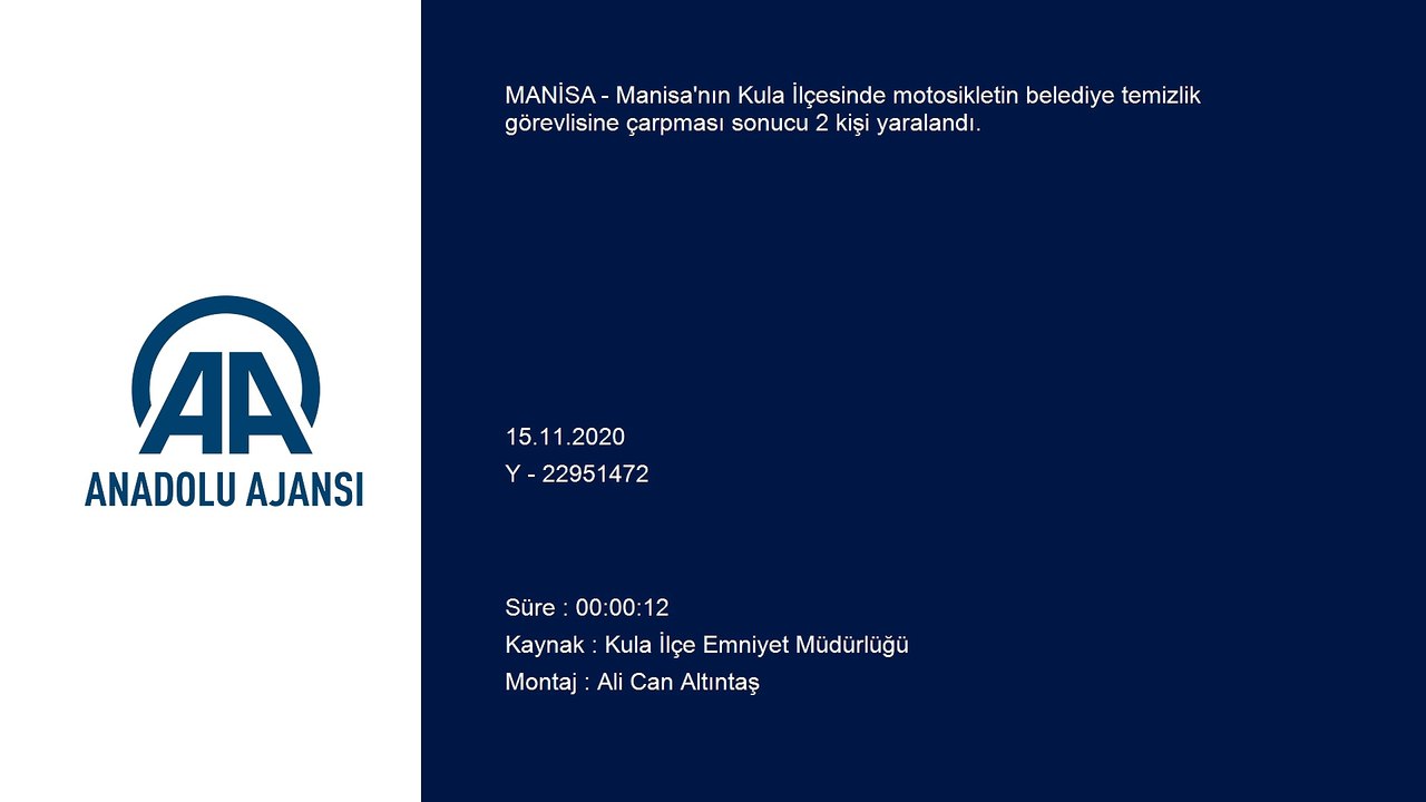 Motosiklet, belediye temizlik görevlisine çarptı: 2 yaralı - MANİSA