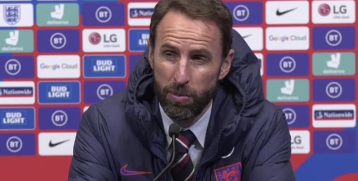 I’m very pleased England boss Gareth Southgate reacts to their 3:0 win over Ireland