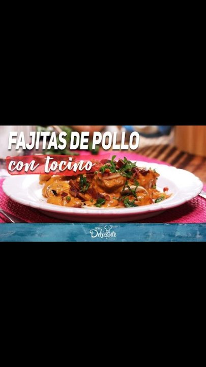 Fajitas de pollo con tocino!
