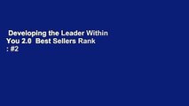 Developing the Leader Within You 2.0  Best Sellers Rank : #2
