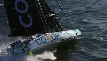 A bord de Corum - image aérienne avant le départ