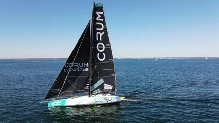 A bord de Corum - image aérienne avant le départ