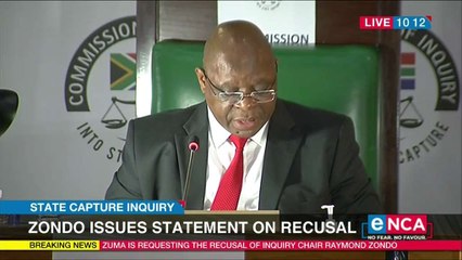 Zondo says he does not socialise with Zuma