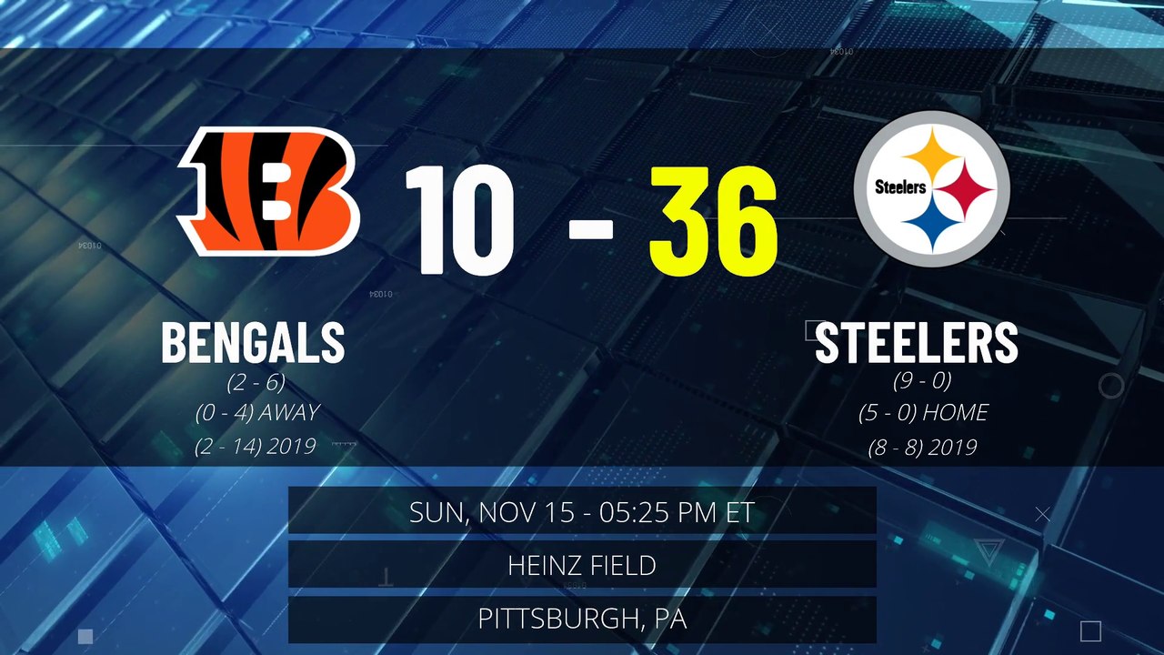Bengals @ Steelers Game Recap for SUN, NOV 15 - 05:25 PM ET EST
