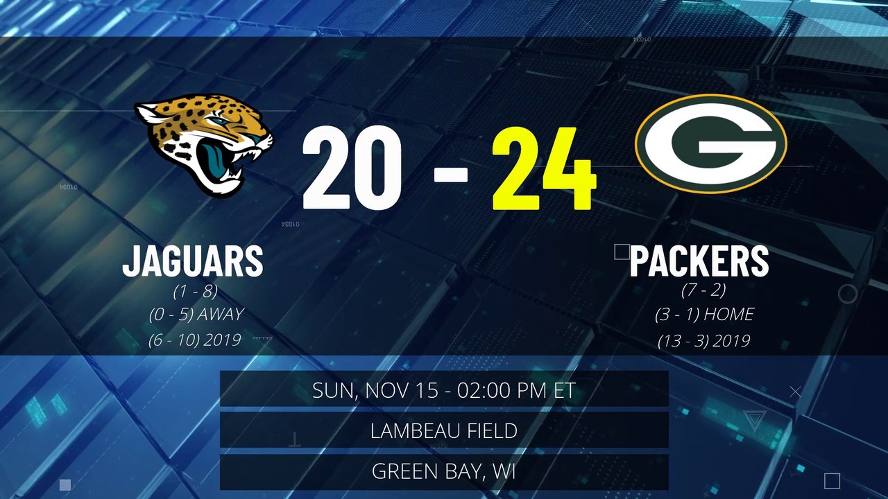 Jaguars @ Packers Game Recap for SUN, NOV 15 - 02:00 PM ET EST