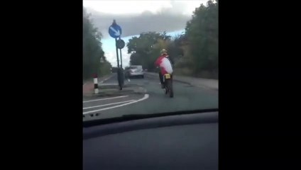 Motorbike flipping his bike over on Stradbroke Road