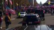 Donald Trump motorcade drives by supporters protesting US election results