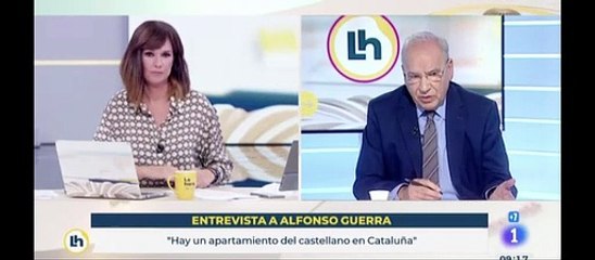 Alfonso Guerra maldice a Mónica López, la presentadora catalana de TVE que le suelta que no hace falta enseñar el castellano en las escuelas