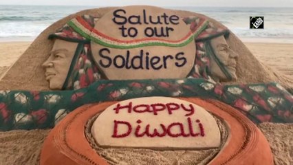 दिवाली पर कलाकार ने सैनिकों को समर्पित की सैंड आर्ट