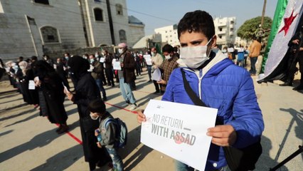 BAB - Yerlerinden edilen Suriyelilerden 'Uluslararası Mülteciler Konferansı'na tepki
