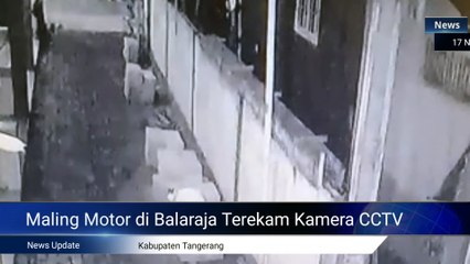 Maling Motor di Balaraja Tangerang Terekam Kamera CCTV