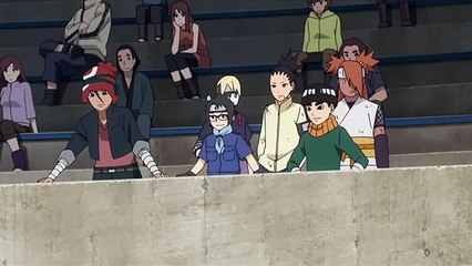 Shiki forces Mitsuki to activate the Sage Mode, Sarada discovers Araya using a clone against her