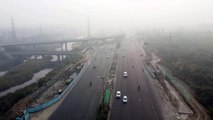 Drone footage shows Delhi's Diwali smog
