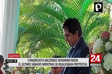 Iquitos: Congresista Meléndez apadrinó boda el último sábado mientras se realizaban protestas