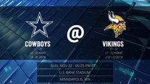 Cowboys @ Vikings Game Preview for SUN, NOV 22 - 05:25 PM ET EST