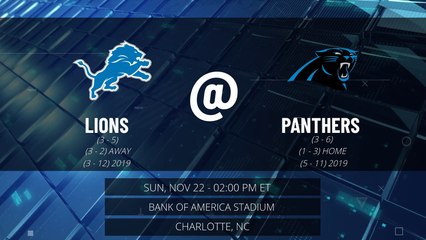 Lions @ Panthers Game Preview for SUN, NOV 22 - 02:00 PM ET EST