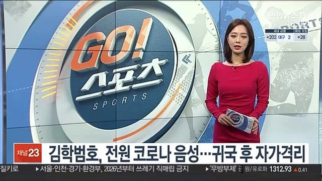 김학범호, 전원 코로나 음성…귀국 후 자가격리