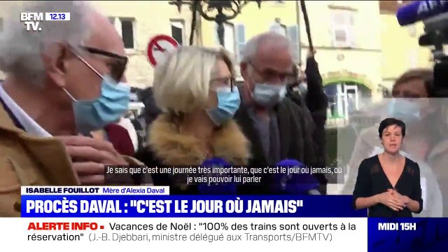 Il va falloir que je lui dise tout ce que j'ai sur le coeur : la mère d'Alexia Daval s'exprime à l'arrivée au procès de son beau-fils, Jonathann