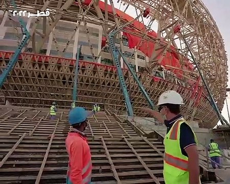 Obras no Estádio Lusail, no Qatar