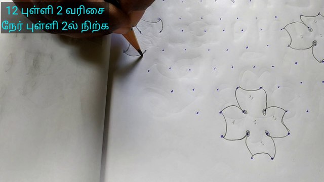 12*2 dots kolam | tamil nadu kolam | Rangoli designs kolangal | festival kolam | karthikai matham kolam | margali kolam