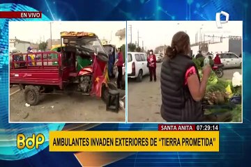 Ambulantes invaden exteriores de “Tierra Prometida” en Santa Anita