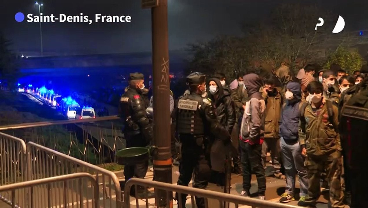 French police crack down on migrant camp near P...
