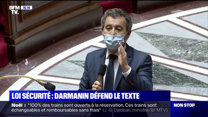 Gérald Darmanin défend la loi sur la "sécurité globale" à l'Assemblée