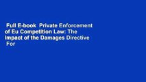 Full E-book  Private Enforcement of Eu Competition Law: The Impact of the Damages Directive  For