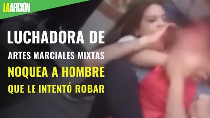 Luchadora de artes marciales mixtas noquea a hombre que le intento robar