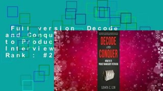 Full version  Decode and Conquer: Answers to Product Management Interviews  Best Sellers Rank : #2