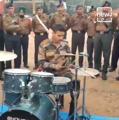 Army Jawan Shows Off His Drumming Skills