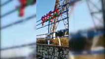 Şuşa'nın şehir tabelası, Azerbaycan bayrağının renklerine boyandı